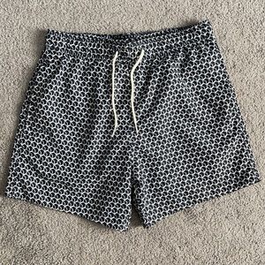 Mens XS patterned navy swim trunks